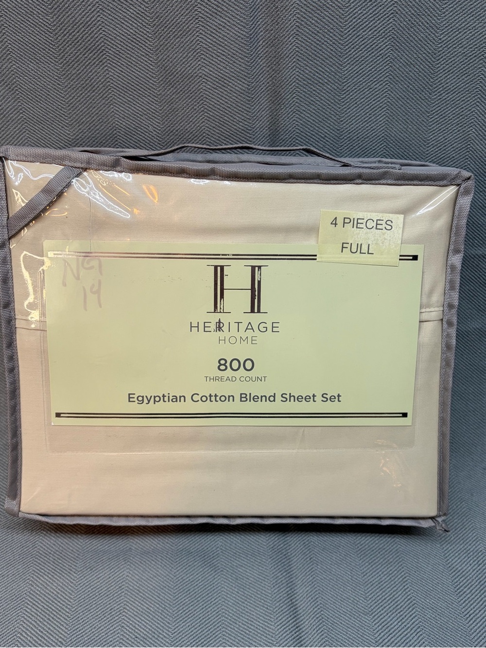 NWT Heritage Home 800 thread count Egyptian cotton blend 4 piece full-size tan